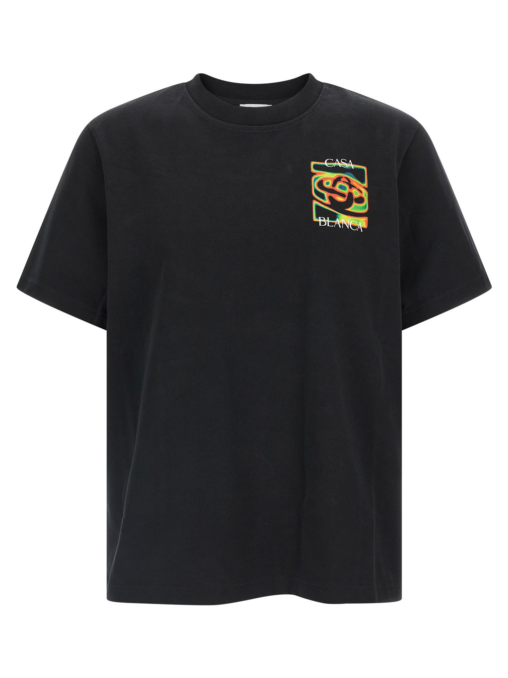 Casablanca Schwarzes Bio-Baumwoll-T-Shirt