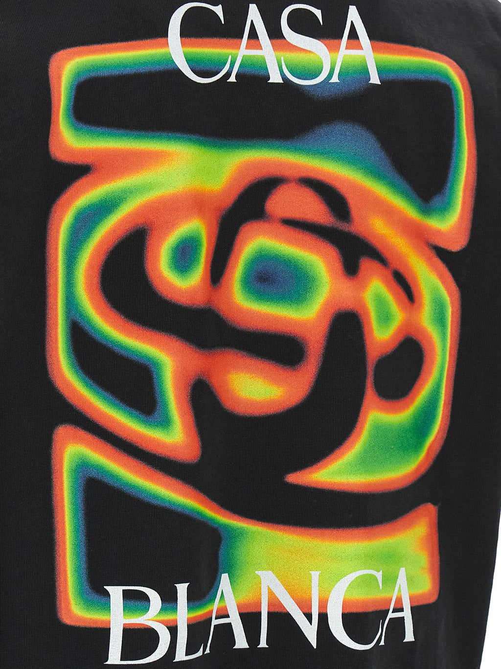 Casablanca Schwarzes Bio-Baumwoll-T-Shirt