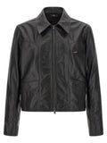Amiri Schwarze Lederjacke aus Kalbsleder