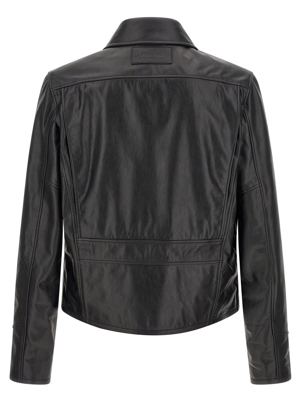 Amiri Schwarze Lederjacke aus Kalbsleder