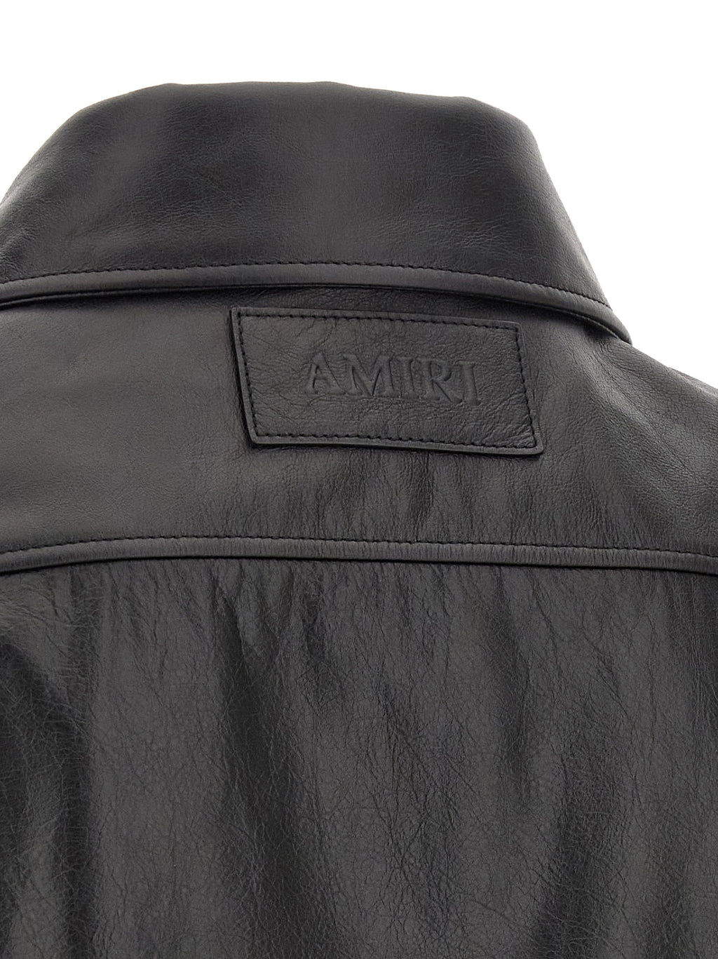 Amiri Schwarze Lederjacke aus Kalbsleder