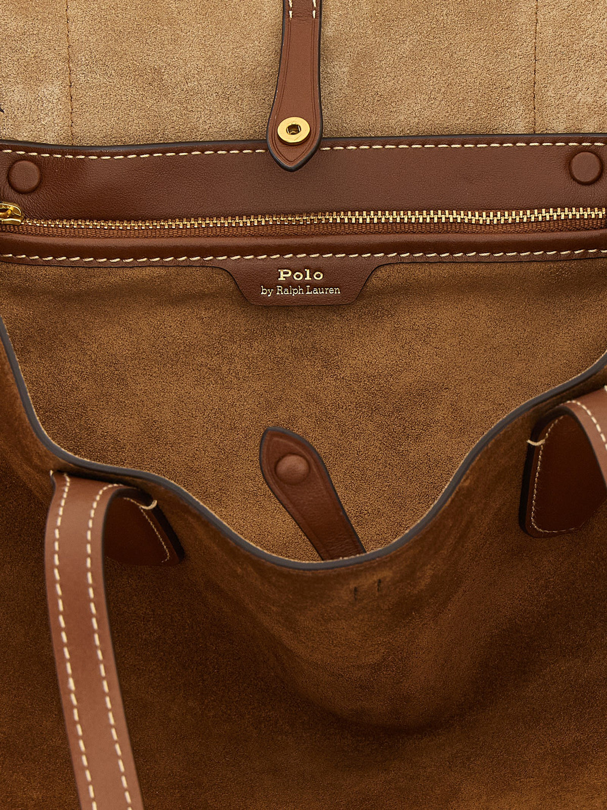 Polo Ralph Lauren Braune Schultertasche aus Rindsleder