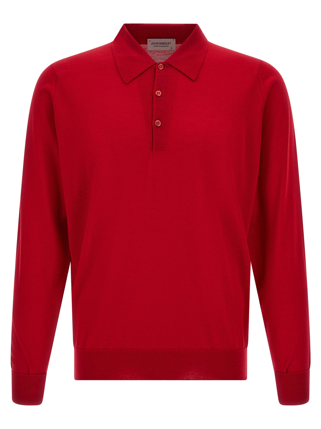 JOHN SMEDLEY Rotes Polohemd aus Merinowolle
