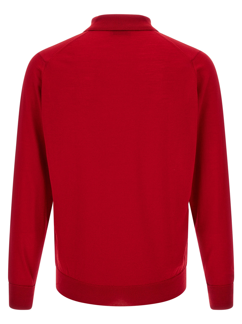 JOHN SMEDLEY Rotes Polohemd aus Merinowolle