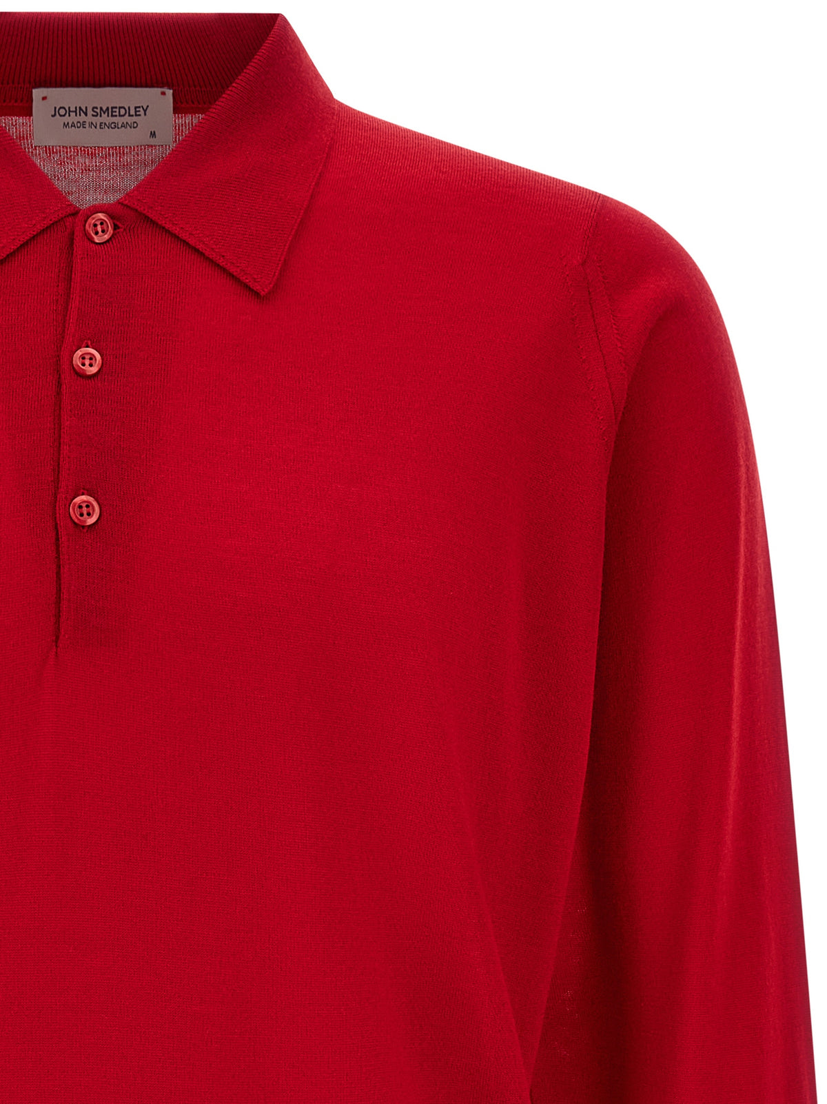 JOHN SMEDLEY Rotes Polohemd aus Merinowolle