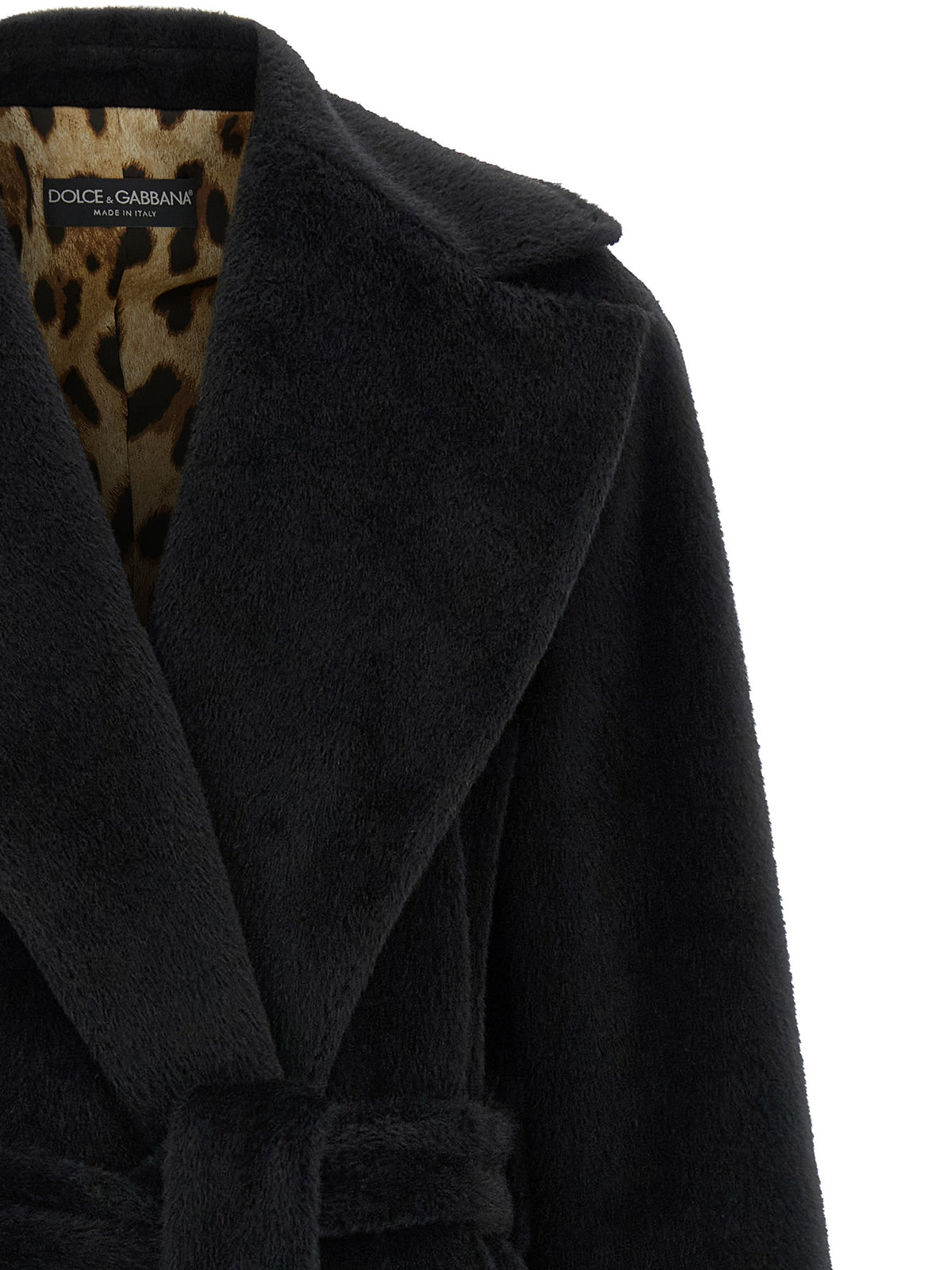 Dolce & Gabbana Schwarzer Wollmantel