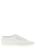 Saint Laurent Weiße Kalbsleder Low-Top-Sneaker
