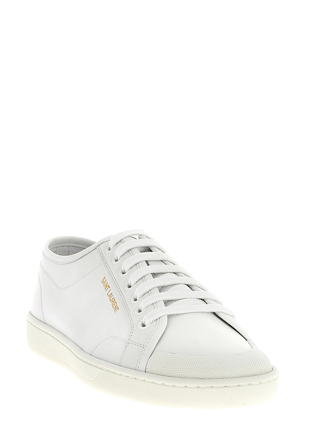 Saint Laurent Weiße Kalbsleder Low-Top-Sneaker