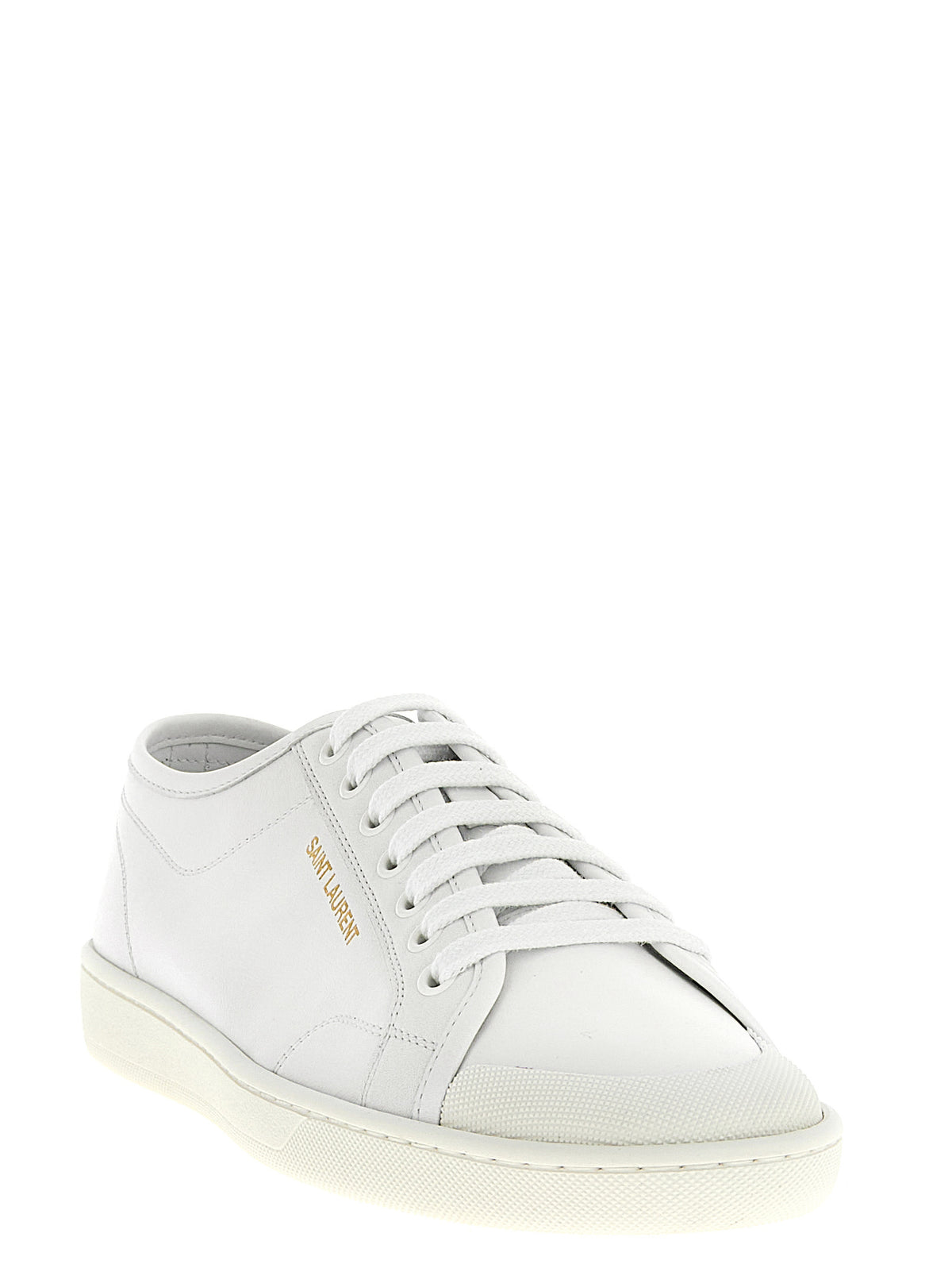 Saint Laurent Weiße Kalbsleder Low-Top-Sneaker