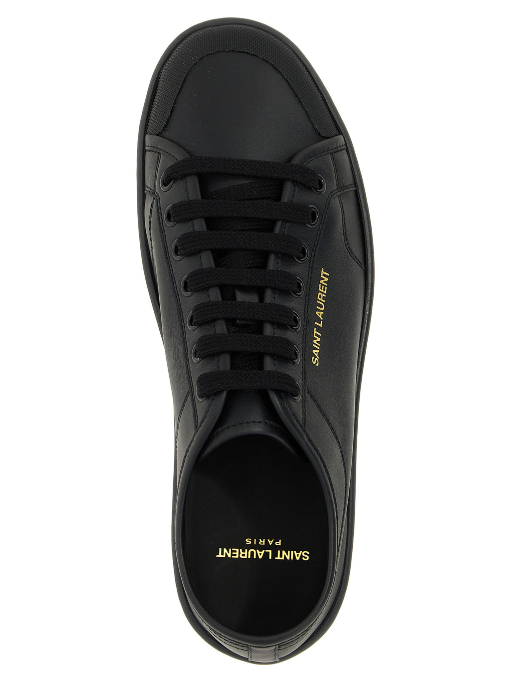 Saint Laurent Schwarze Kalbsleder Low-Top-Sneaker