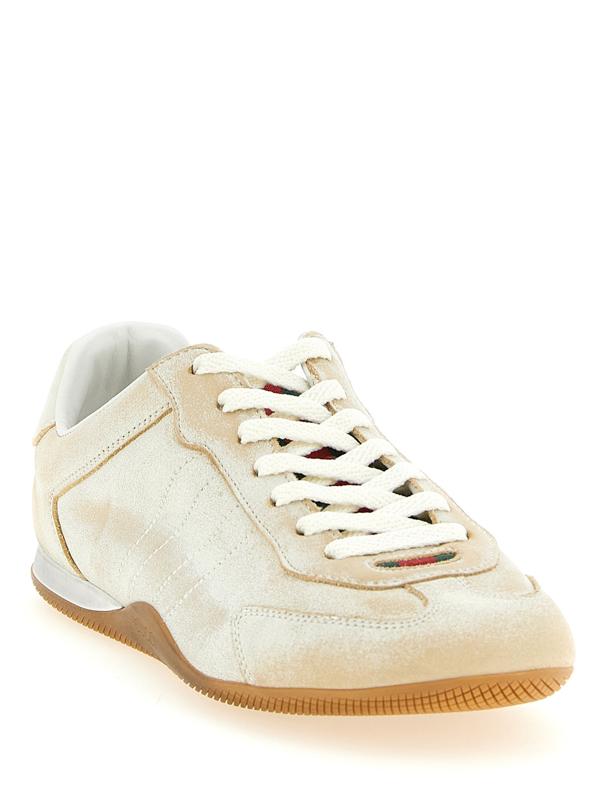 Gucci Beige Kalbsleder Low-Top-Sneaker