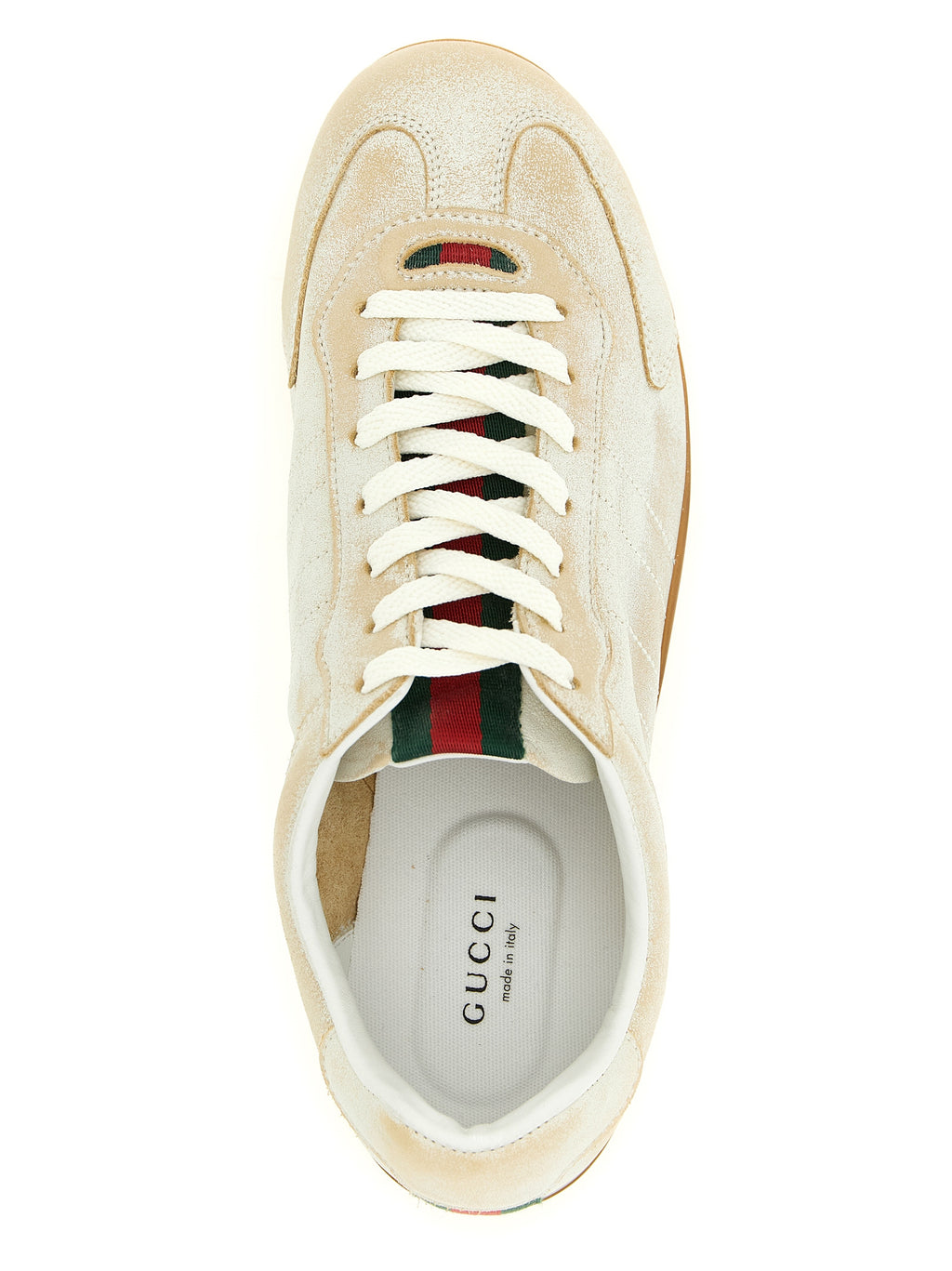 Gucci Beige Kalbsleder Low-Top-Sneaker