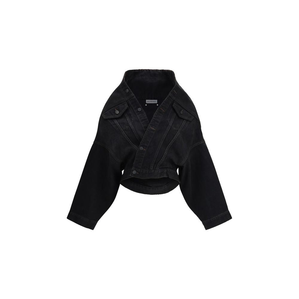 Balenciaga Schwarze Baumwoll-Denimjacke