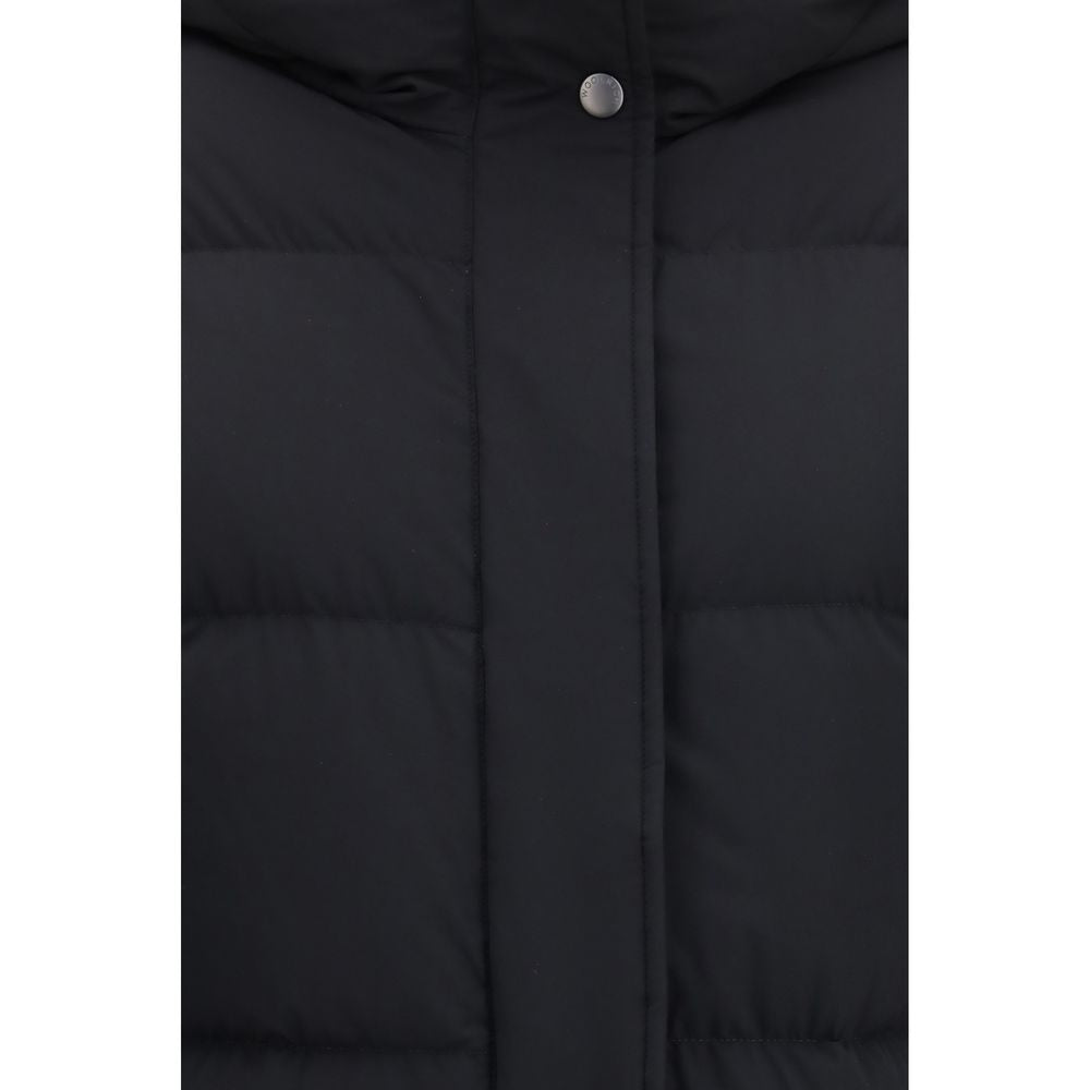 Woolrich Schwarze Polyamid-Jacke in voller Länge