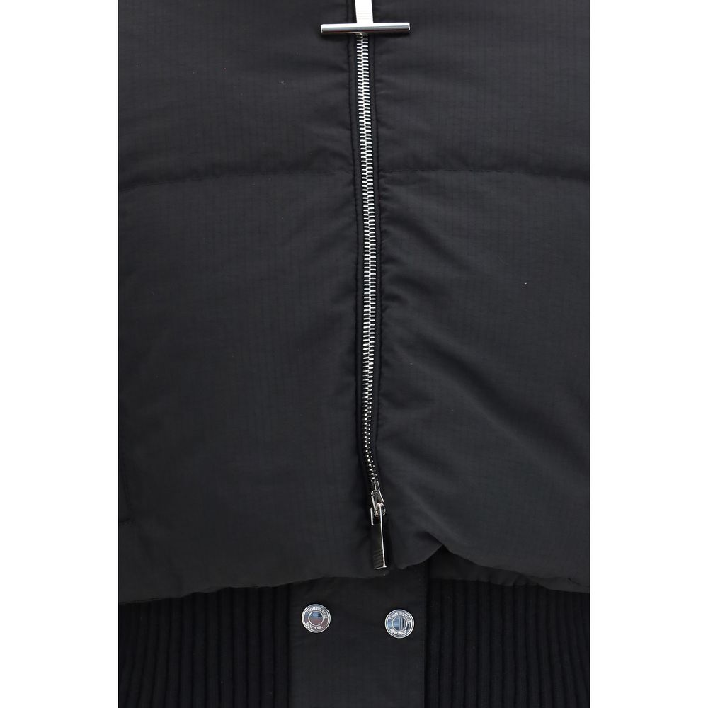 Thom Browne Schwarze Polyamid-Jacke in voller Länge