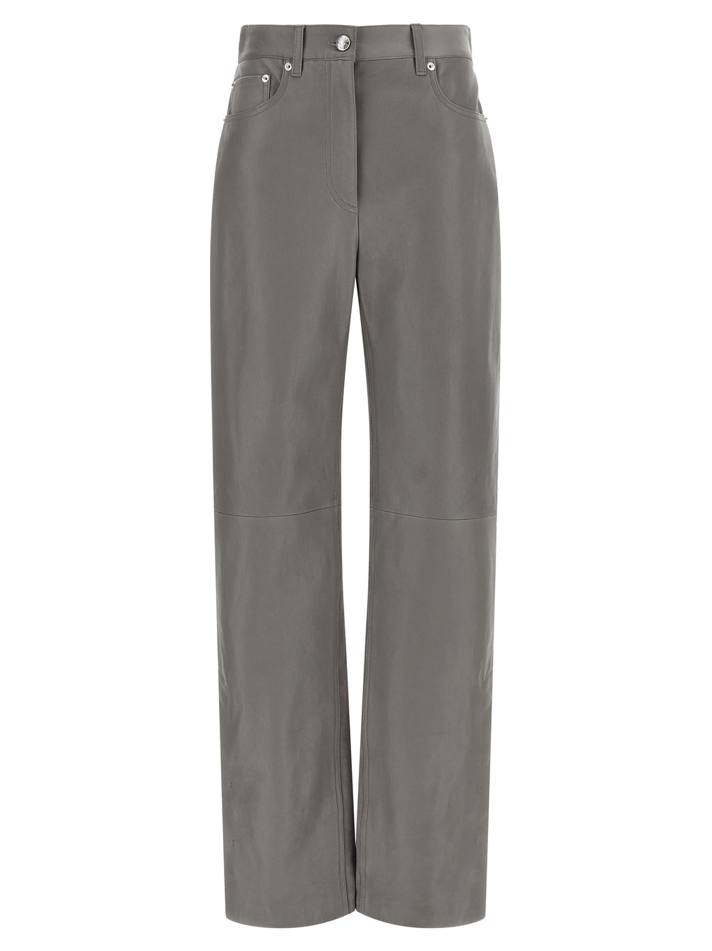 Sportmax Graue Lammleder-Freizeithose
