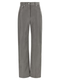 Sportmax Graue Lammleder-Freizeithose