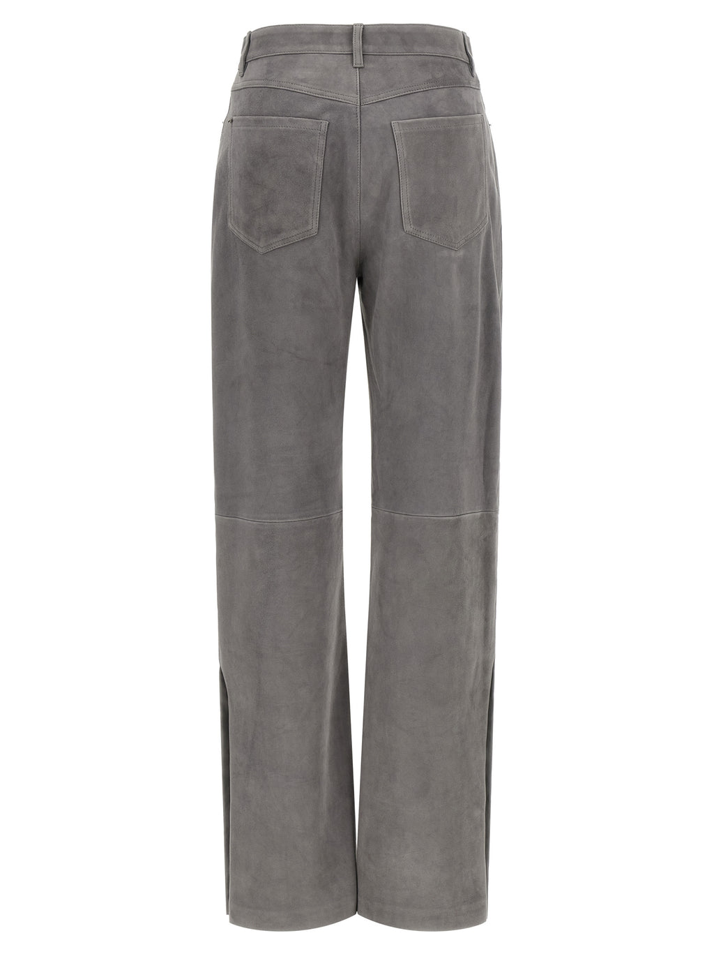 Sportmax Graue Lammleder-Freizeithose