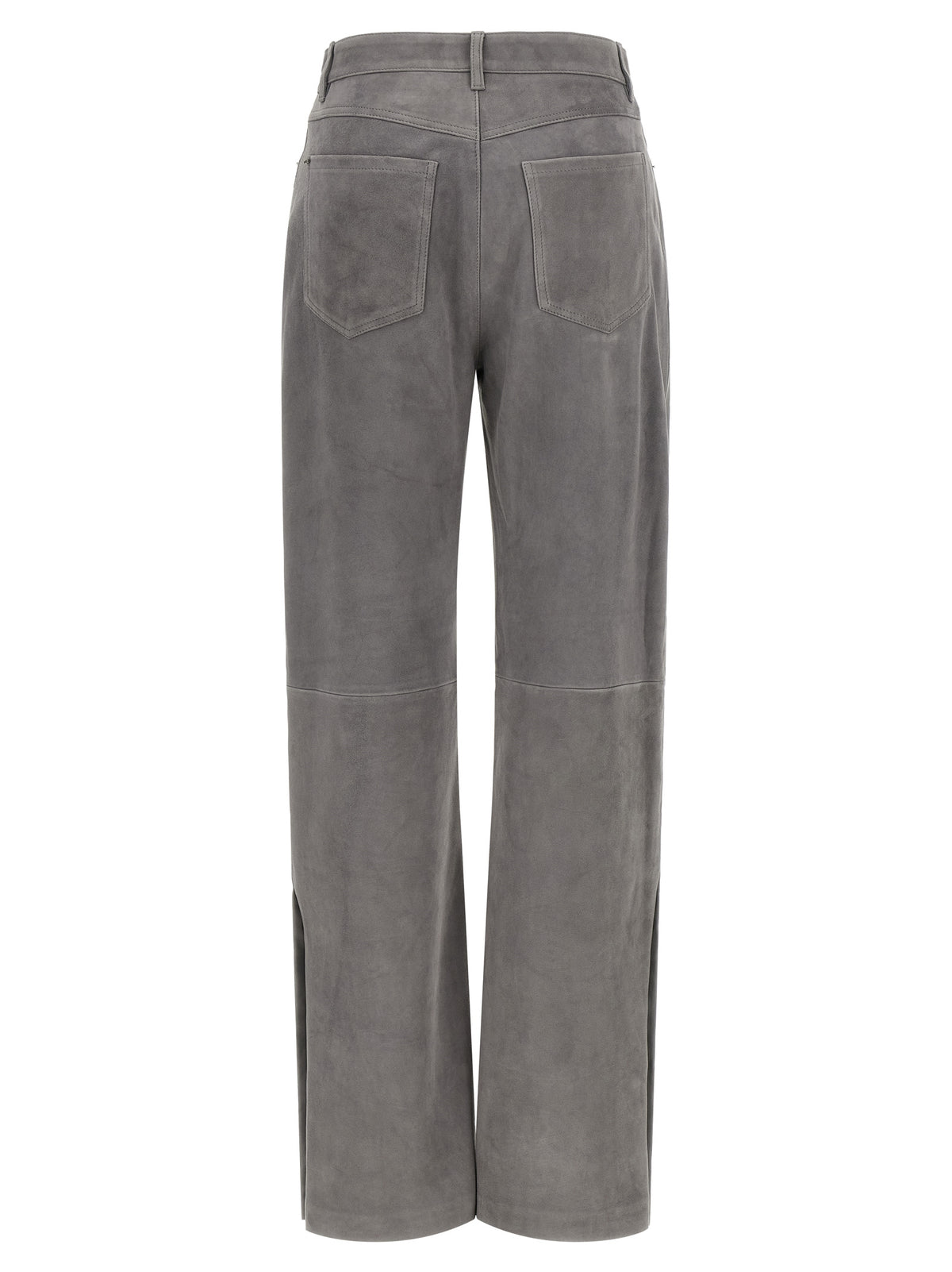 Sportmax Graue Lammleder-Freizeithose