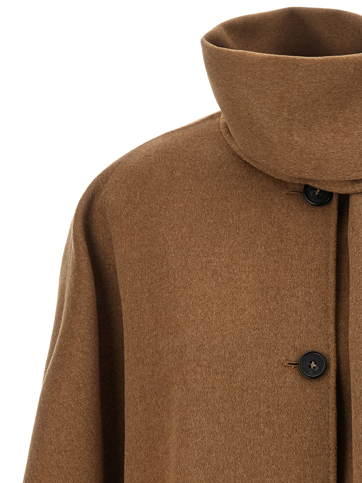 'S Max Mara Brauner Wollmantel in voller Länge
