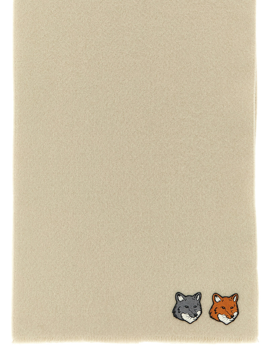Maison Kitsuné Schal aus weißer Schurwolle