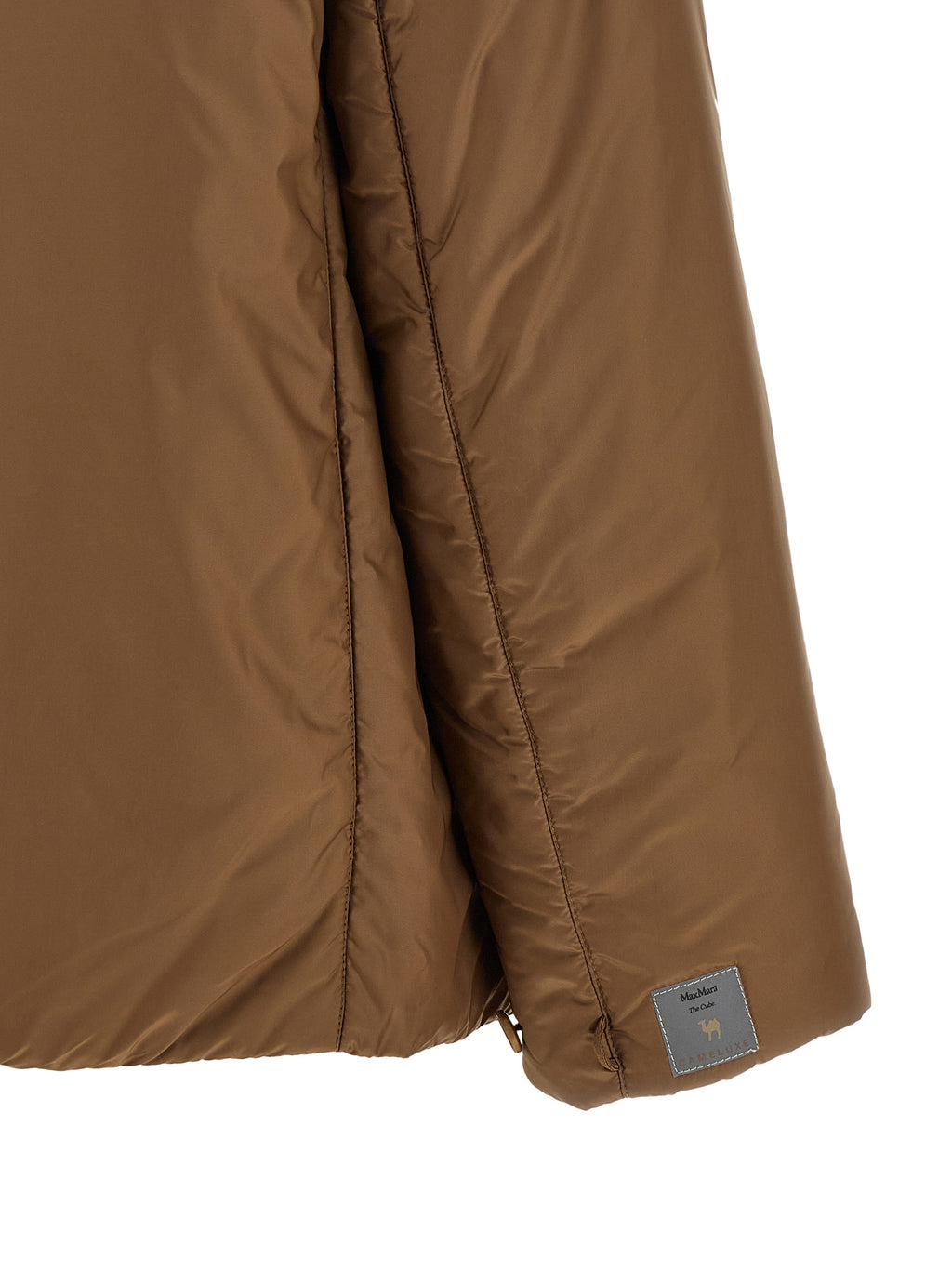 Max Mara Braune Polyester-Jacke in voller Länge