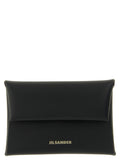 Jil Sander Schwarzes Kalbsleder Portemonnaie