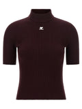 Courrèges Bordeaux Viskose Sweatshirt