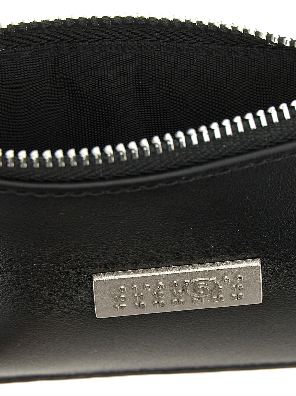 MM6 Maison Margiela Schwarzer Kalbsleder-Kartenetui