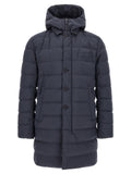 Herno Blaue Polyester-Jacke in voller Länge