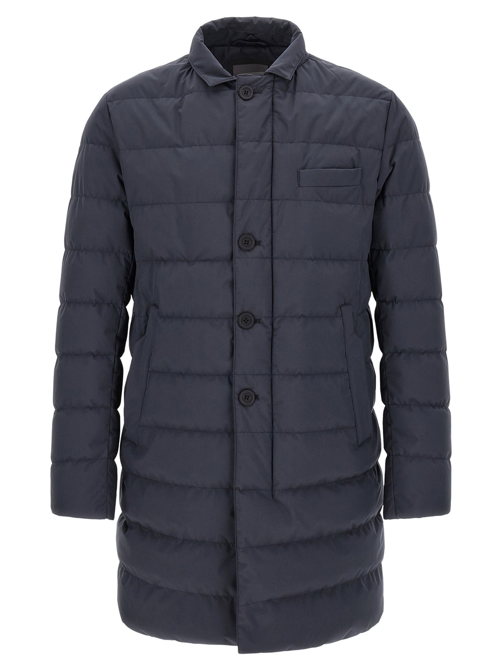Herno Blaue Polyester-Jacke in voller Länge
