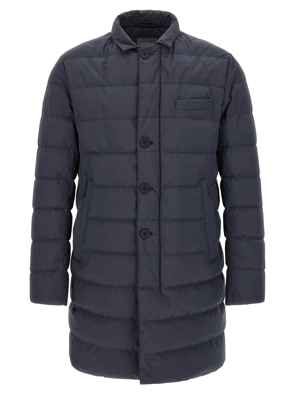 Herno Blaue Polyester-Jacke in voller Länge