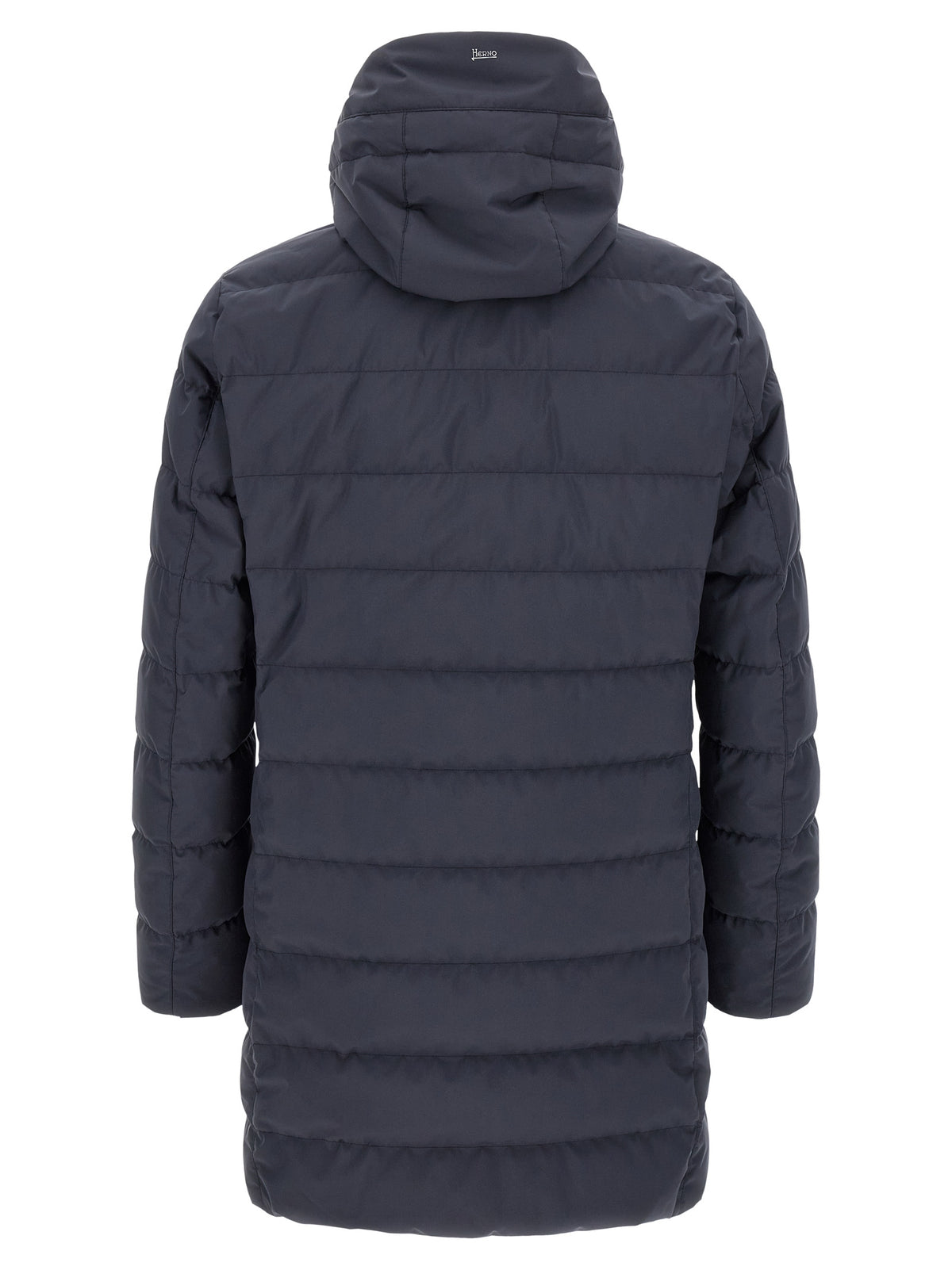 Herno Blaue Polyester-Jacke in voller Länge
