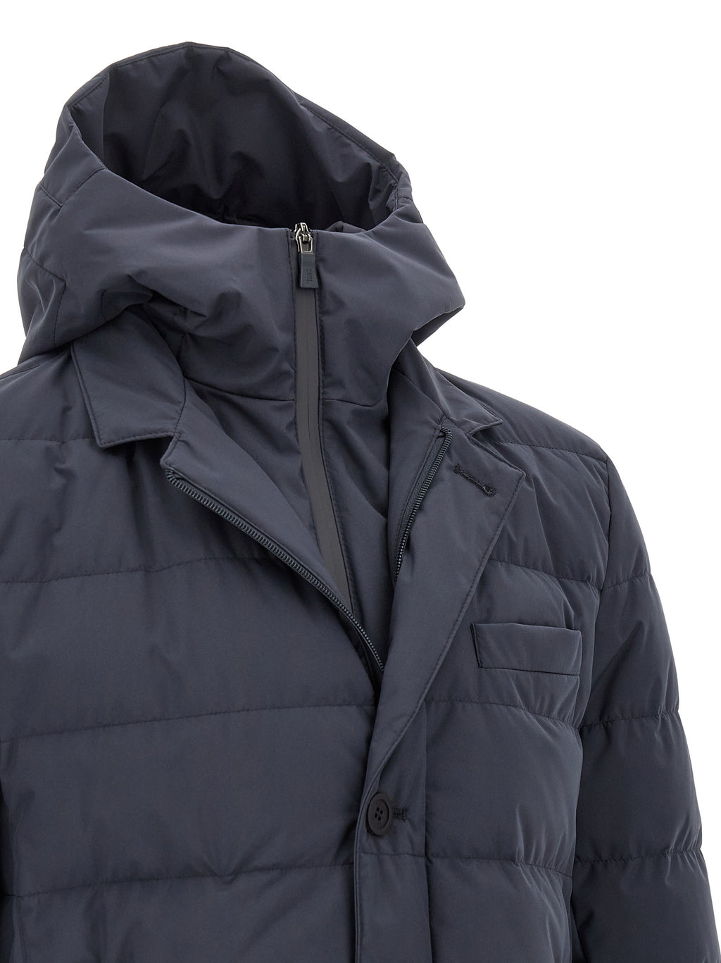 Herno Blaue Polyester-Jacke in voller Länge