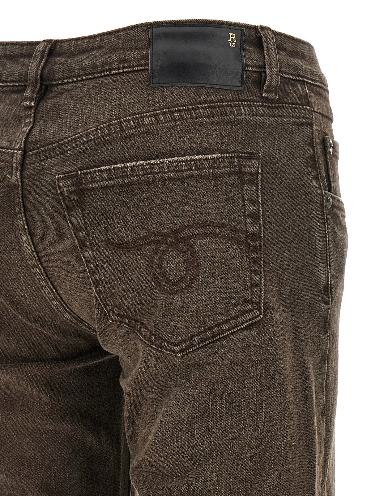 R13 Braune Baumwoll-Jeans mit Schlag