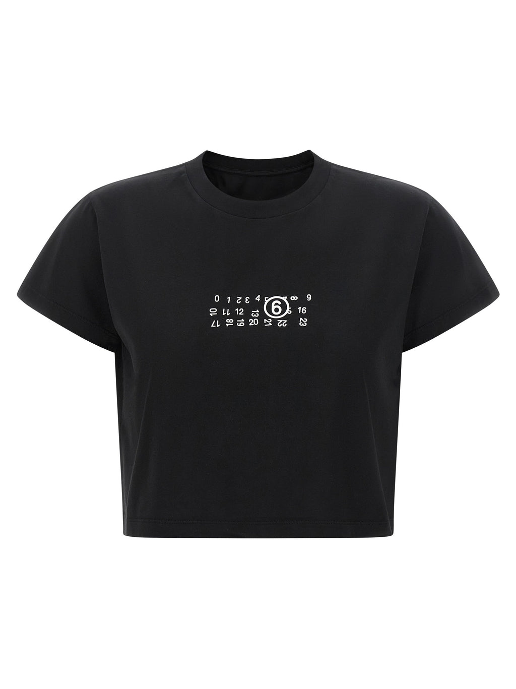 MM6 Maison Margiela Schwarzes Baumwoll-T-Shirt