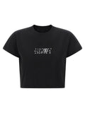MM6 Maison Margiela Schwarzes Baumwoll-T-Shirt