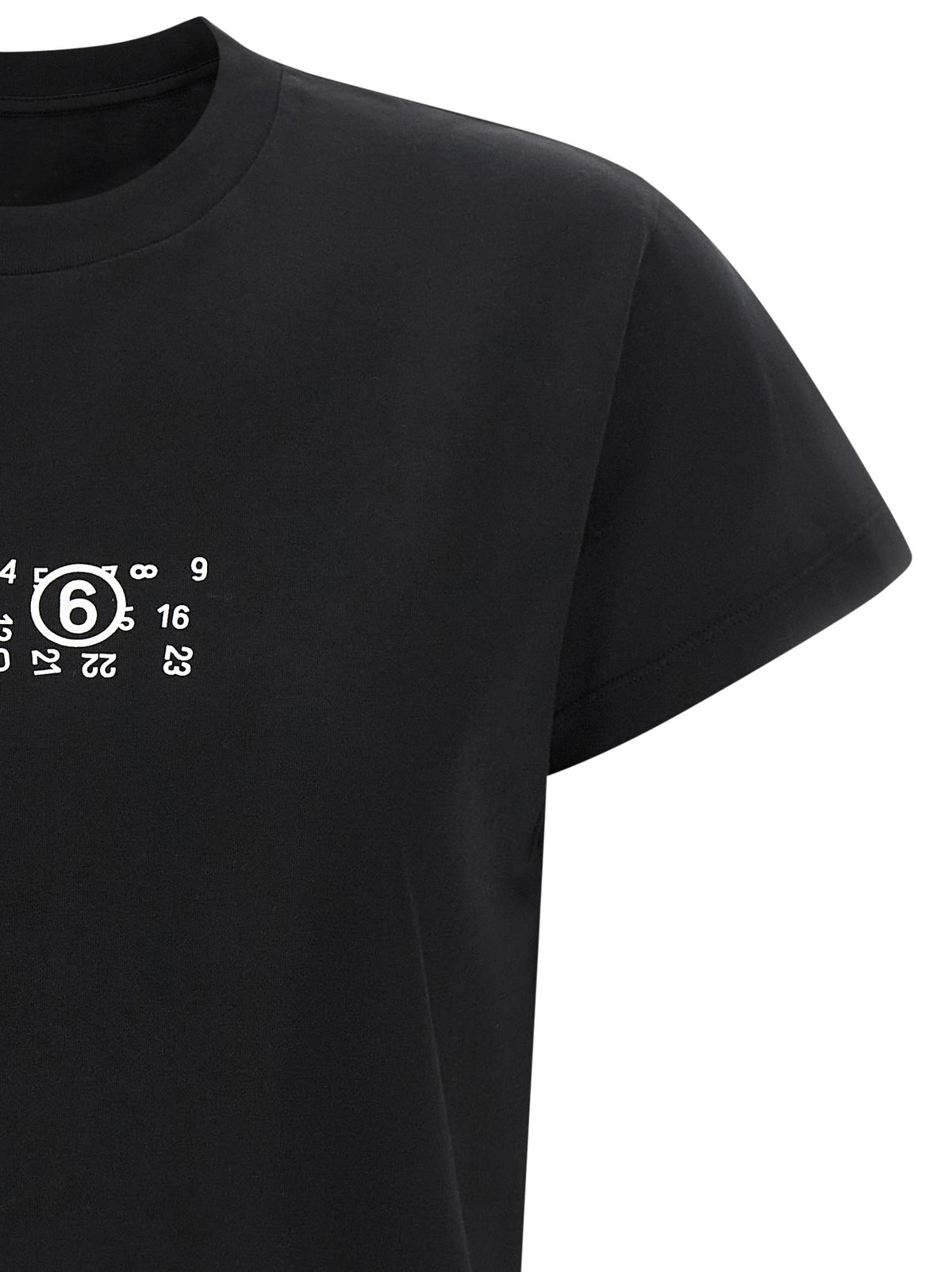 MM6 Maison Margiela Schwarzes Baumwoll-T-Shirt