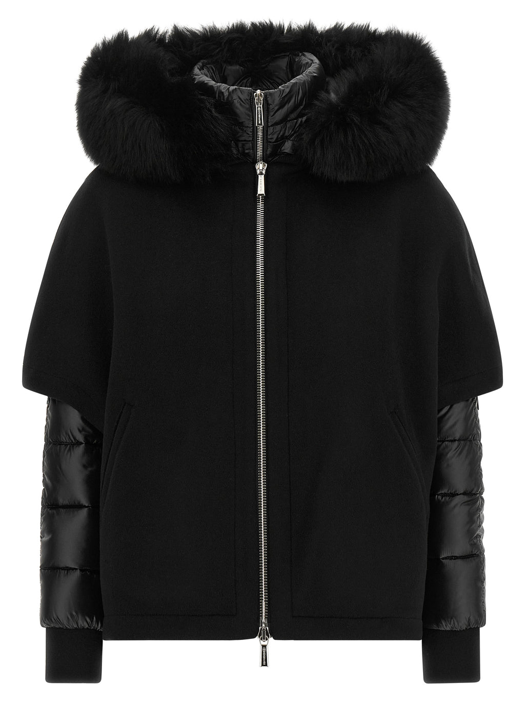 MooRER Schwarze Woll-Shell-Jacke