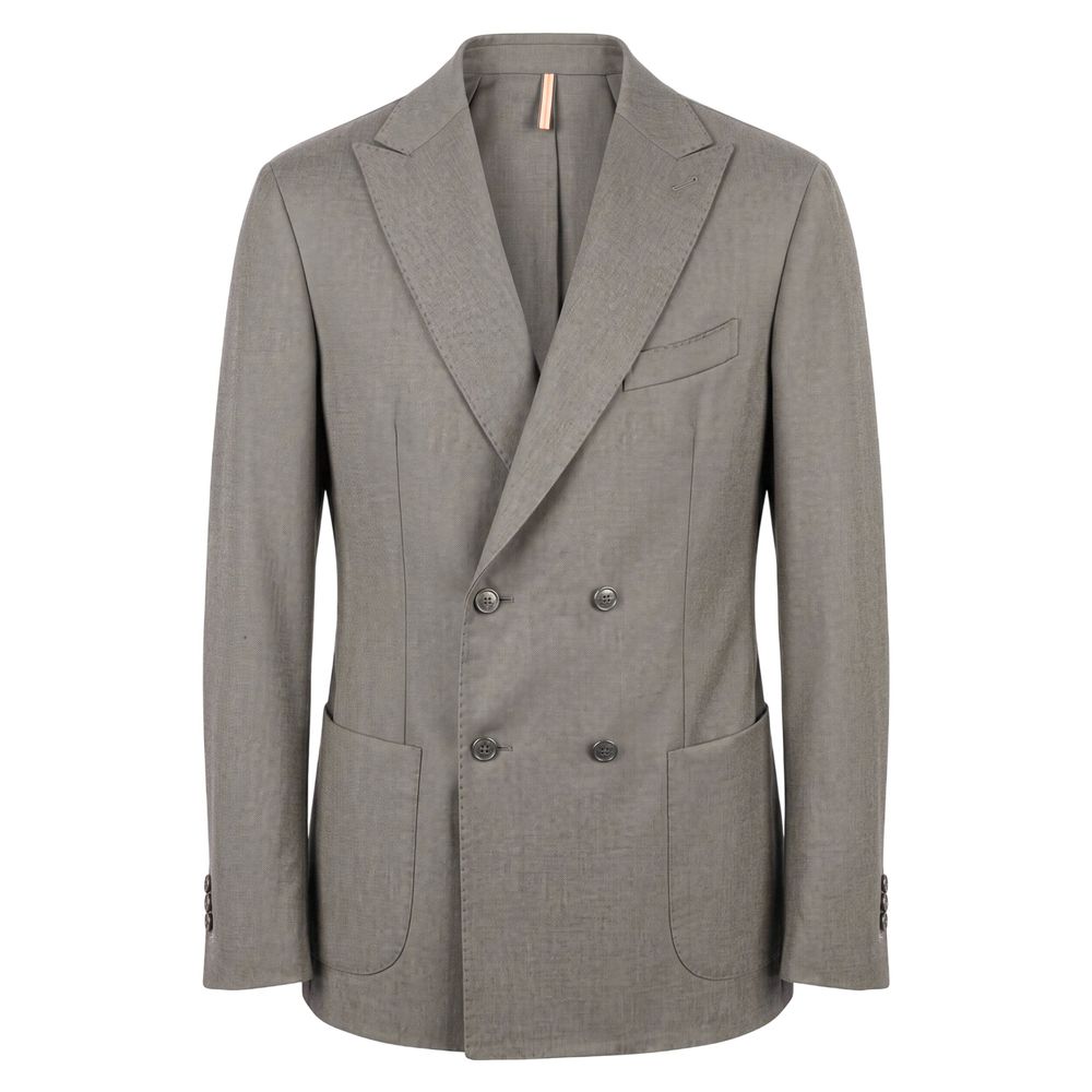 Roberto Pepe Luxury Graue Herrenjacke aus Viskose