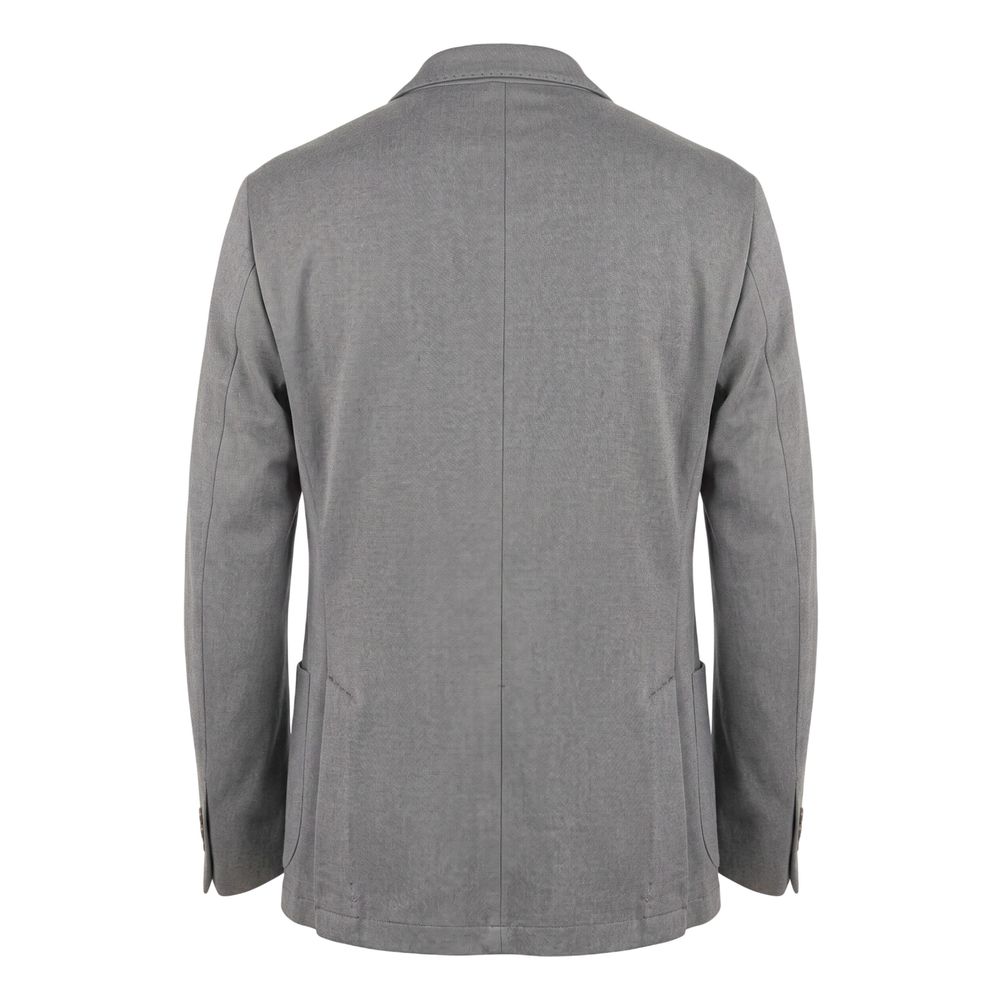 Roberto Pepe Luxury Graue Herrenjacke aus Viskose