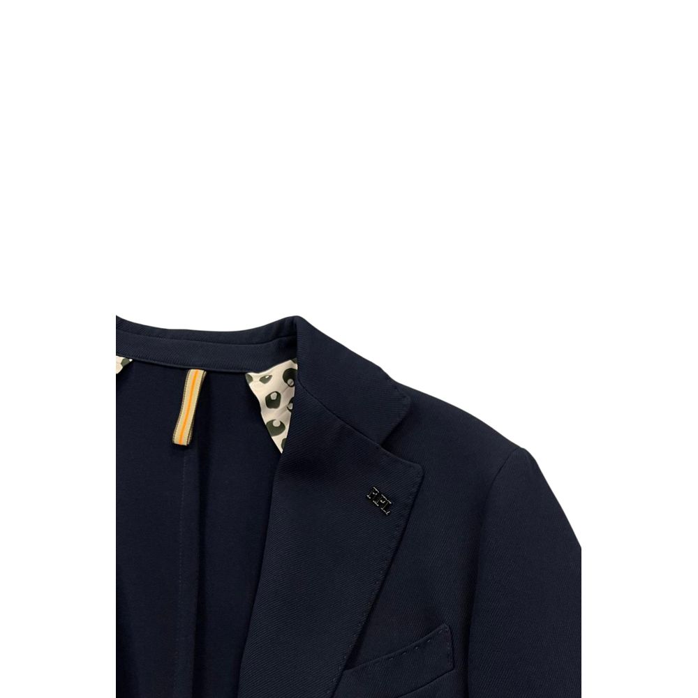 Roberto Pepe Luxury Blaue Herrenjacke aus Polyester