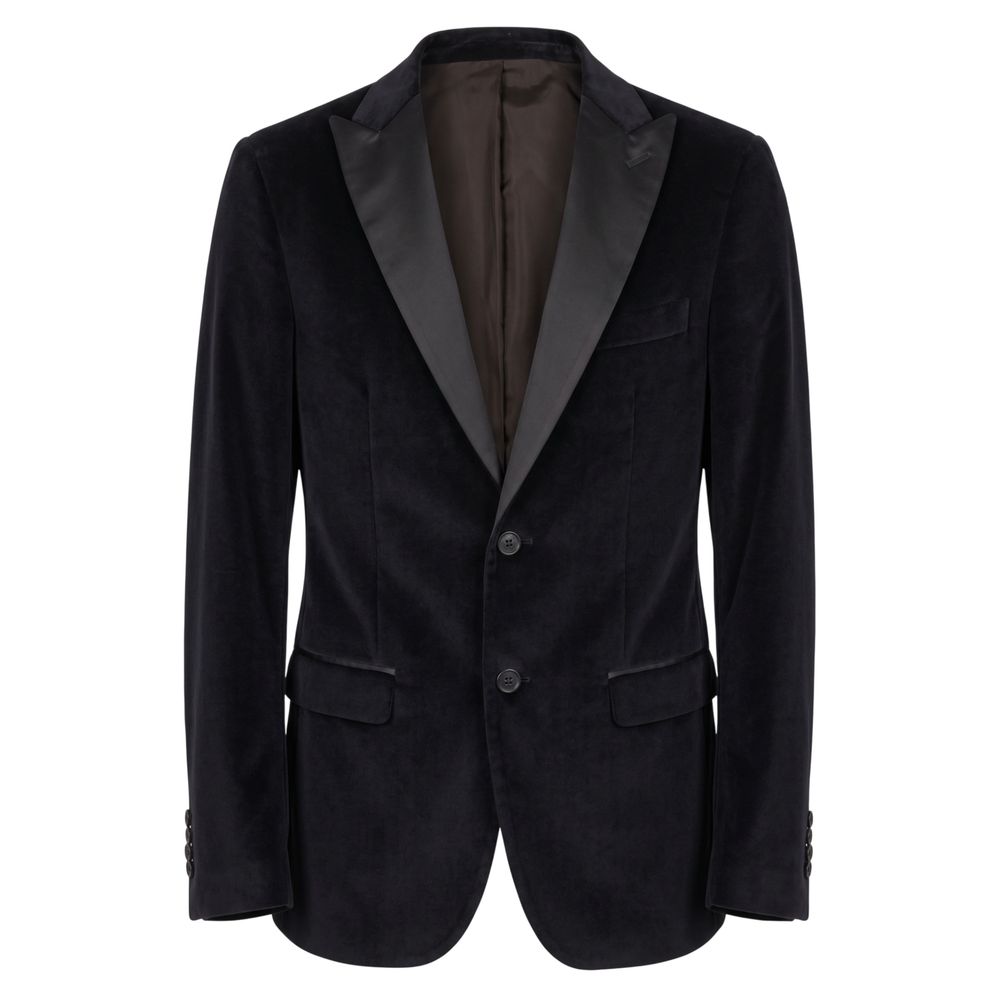 Roberto Pepe Luxury Schwarz Baumwolle Männer Jacke