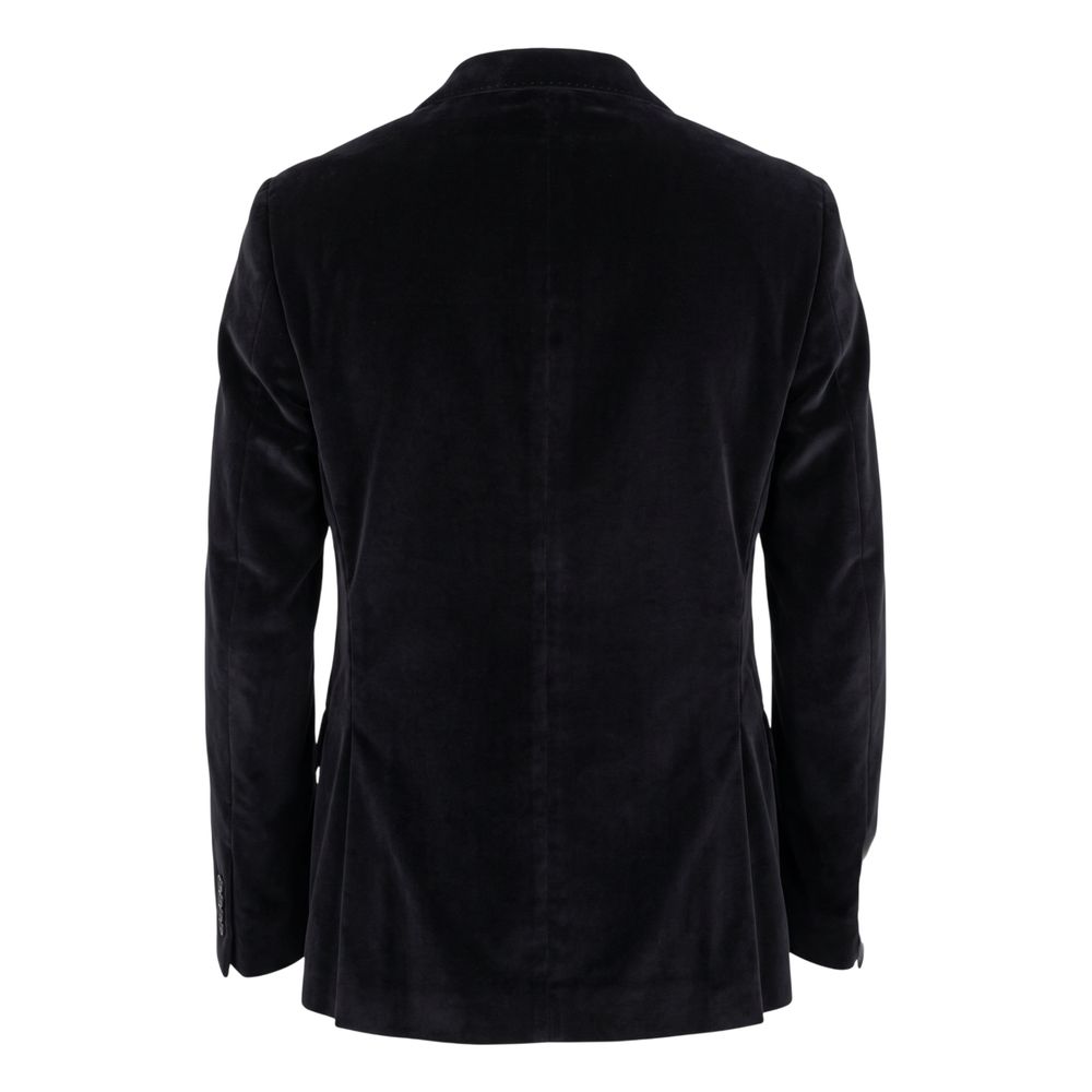 Roberto Pepe Luxury Schwarz Baumwolle Männer Jacke