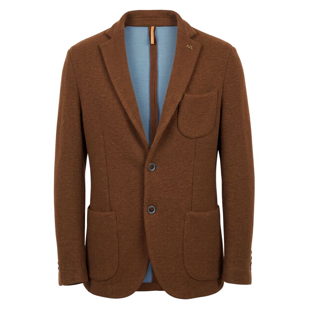 Roberto Pepe Luxury Braune Herrenjacke aus Viskose