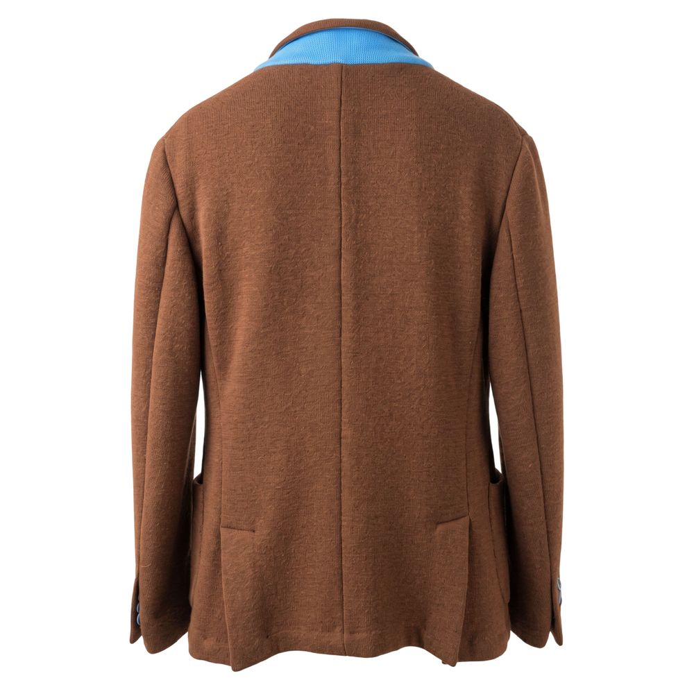 Roberto Pepe Luxury Braune Herrenjacke aus Viskose