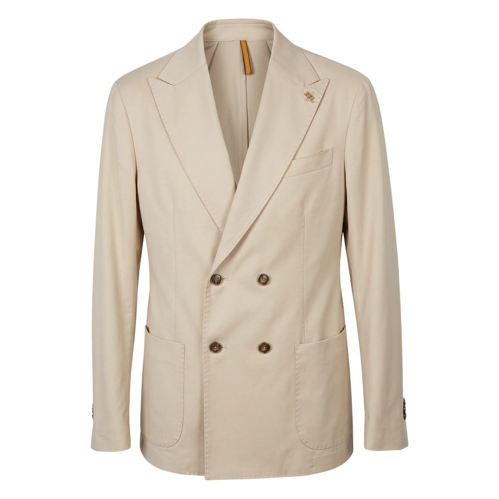 Roberto Pepe Luxury Beige Viskose-Jacke für Herren