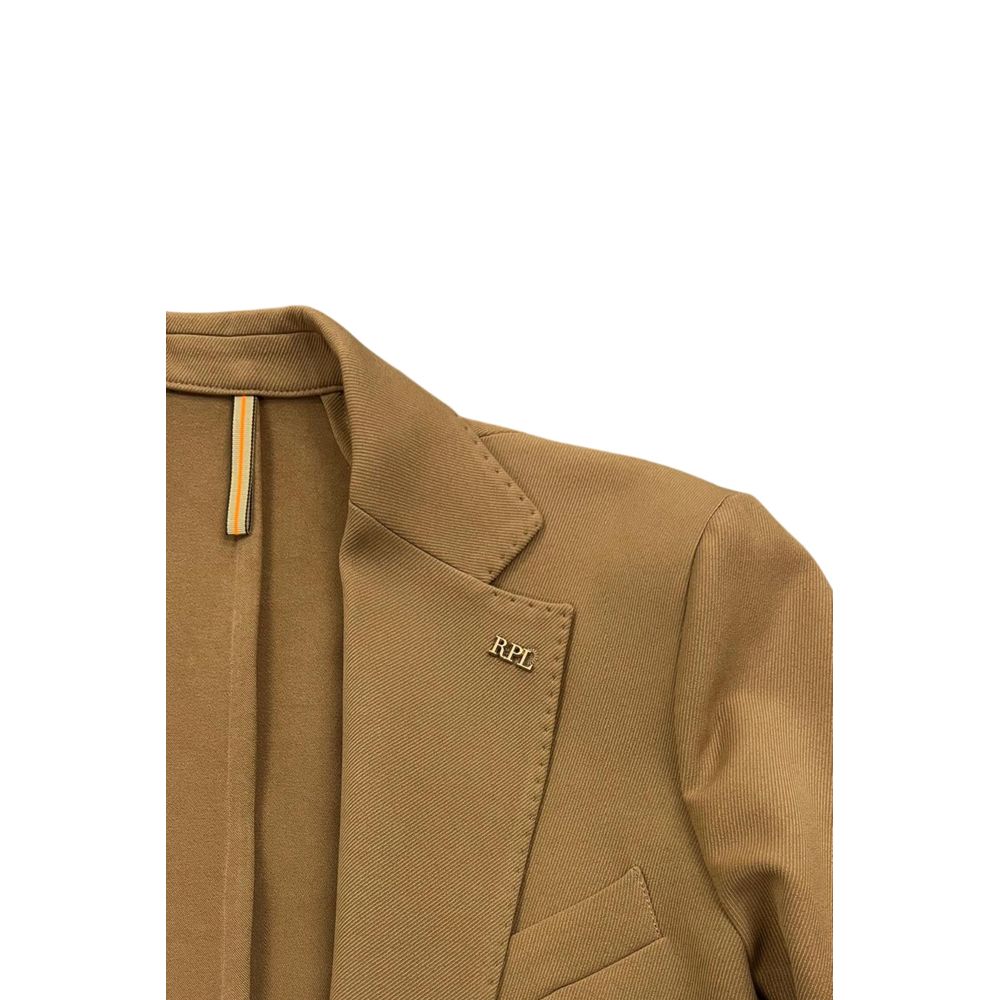Roberto Pepe Luxury Braune Herrenjacke aus Acetat