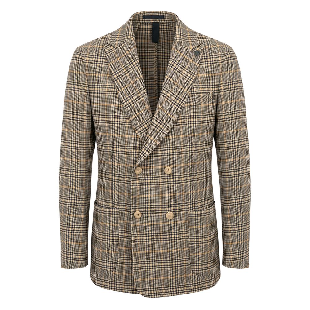 Roberto Pepe Luxury Gelbe Herrenjacke aus Wolle