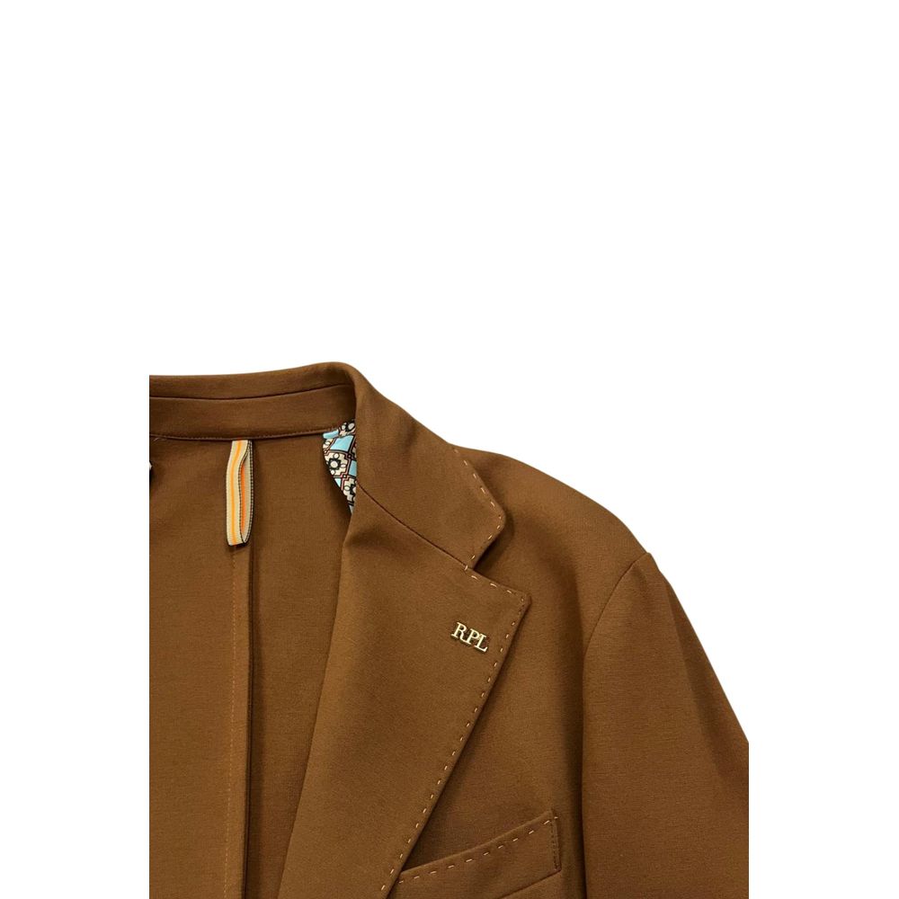 Roberto Pepe Luxury Braune Herrenjacke aus Viskose
